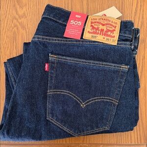 Levi's 505 Regular Men's Dark Blue Jeans 36x32